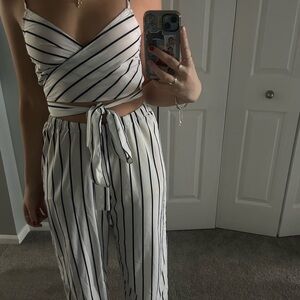 Black and White Striped Set